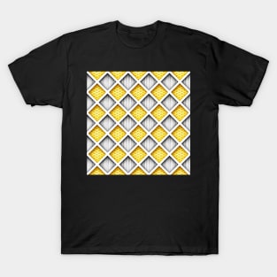 3d Geometric Pattern, Rhombic Harlequin Motif T-Shirt